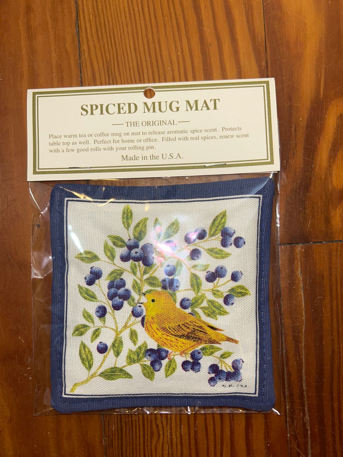 Single Spiced Mug Mat-BlueberryWarbler