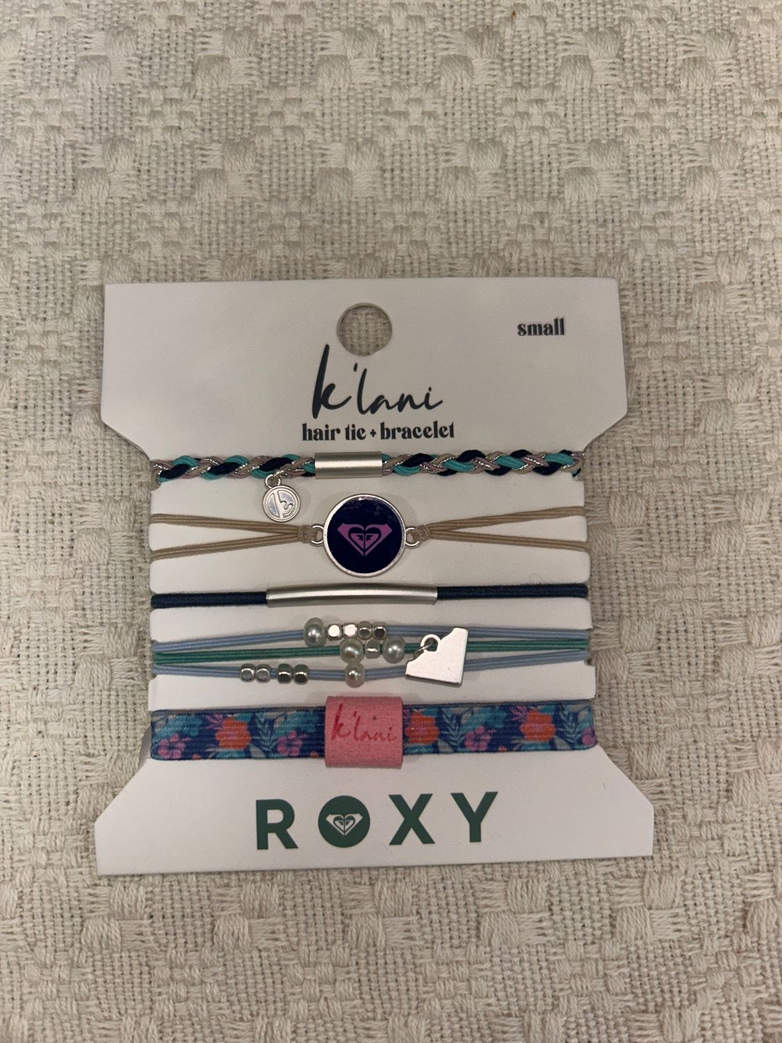 "Roxy Ocean Bloom" Tropical Blues Hair Tie Bracelets (sm)