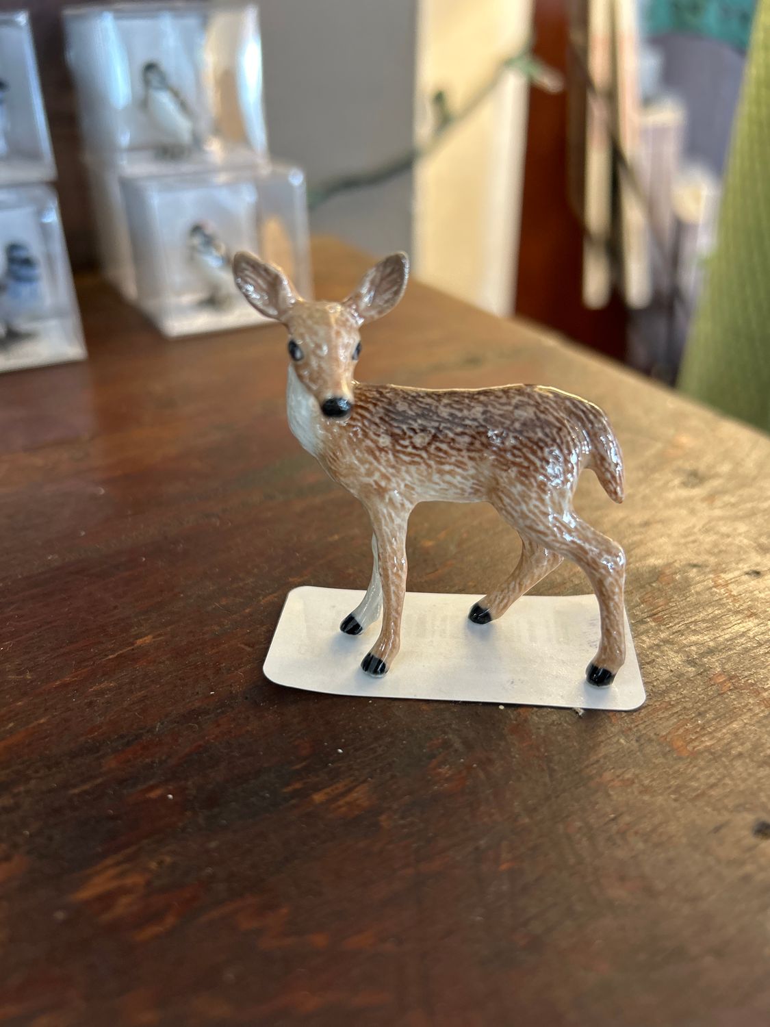 "Rose" Deer Fawn Standing Porcelain Miniature