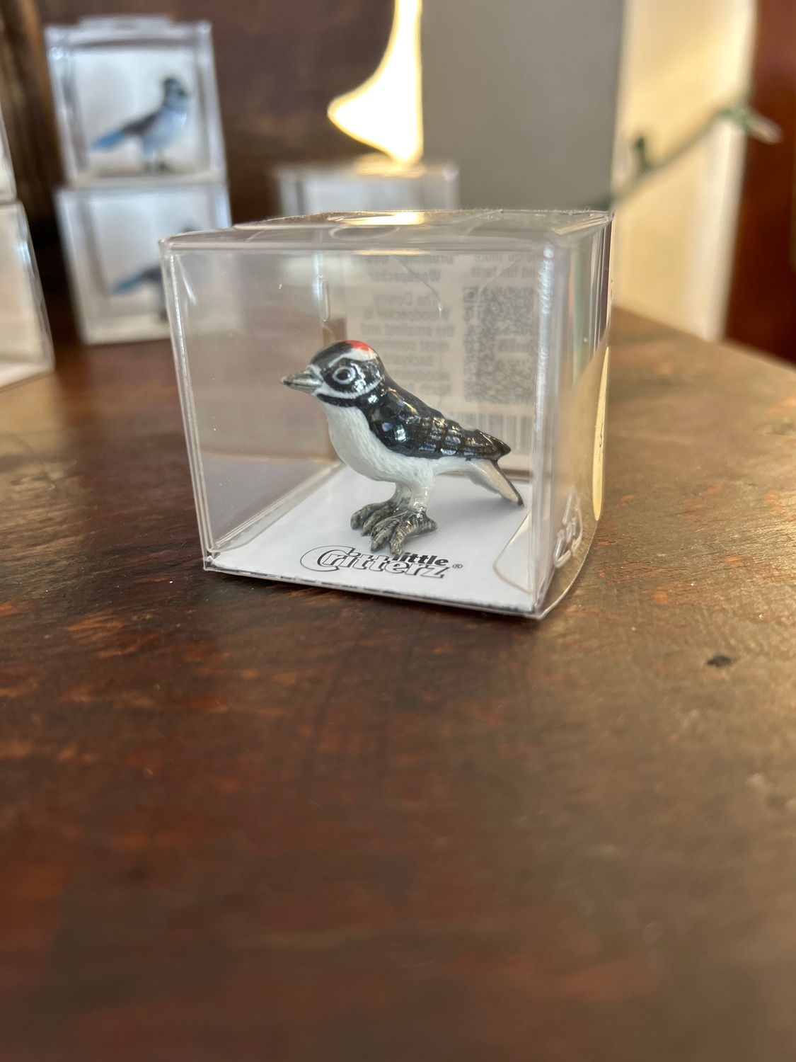 "Drummer" Downy Woodpecker Porcelain Miniature