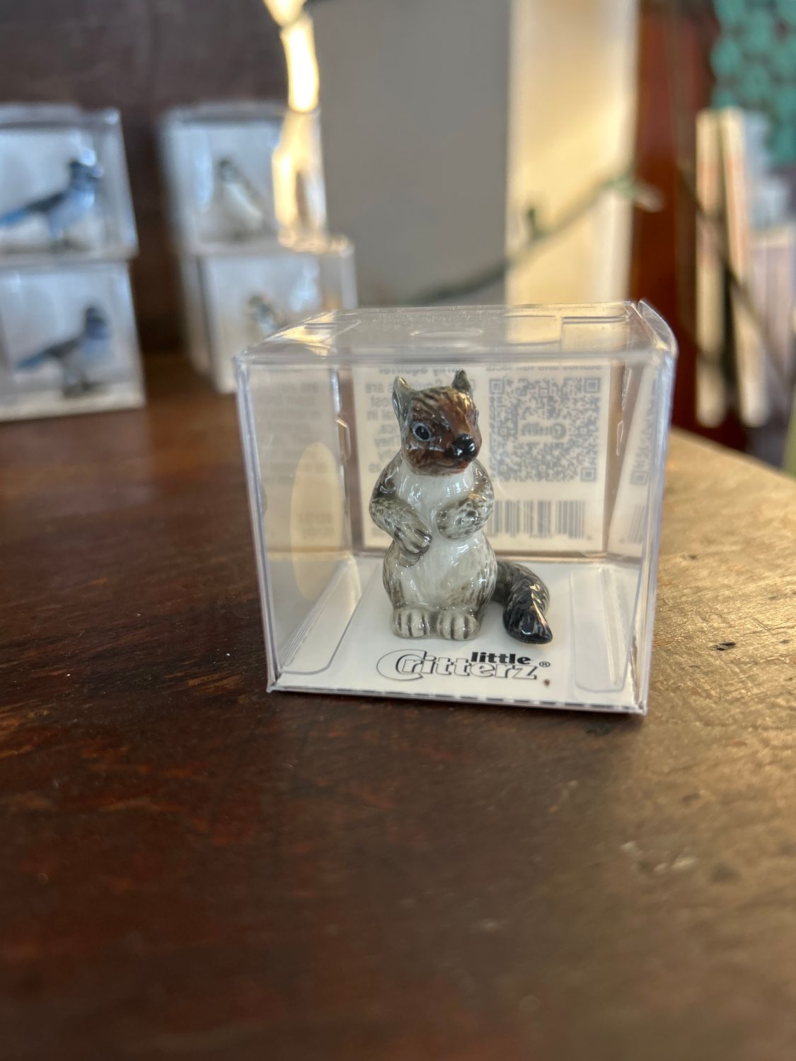 "Scamper" Grey Squirrel Porcelain Miniature