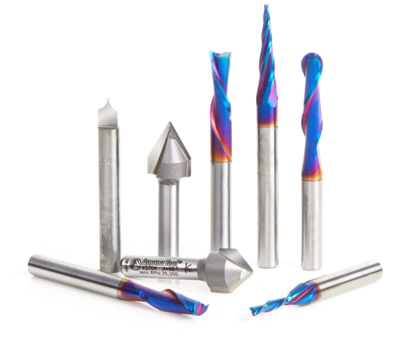 8-PC AMANA CNC SIGNMAKING STARTER ROUTER BIT SET - INDUSTRIAL