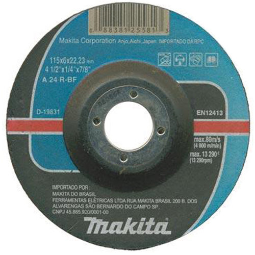 DISCO DESBASTE MAKITA 4.1/2&quot; X 7/8&quot; 19831