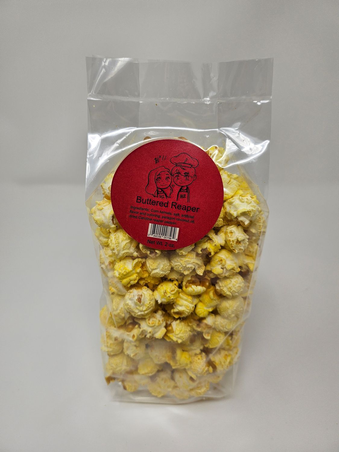 Buttered Reaper Air Popped Popcorn 2 oz. of Popped Corn
