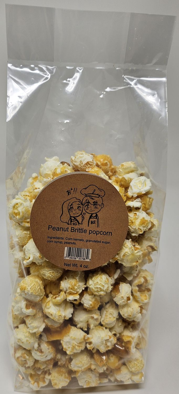 Peanut Brittle Air Popped Popcorn 4 oz. of Popped Corn