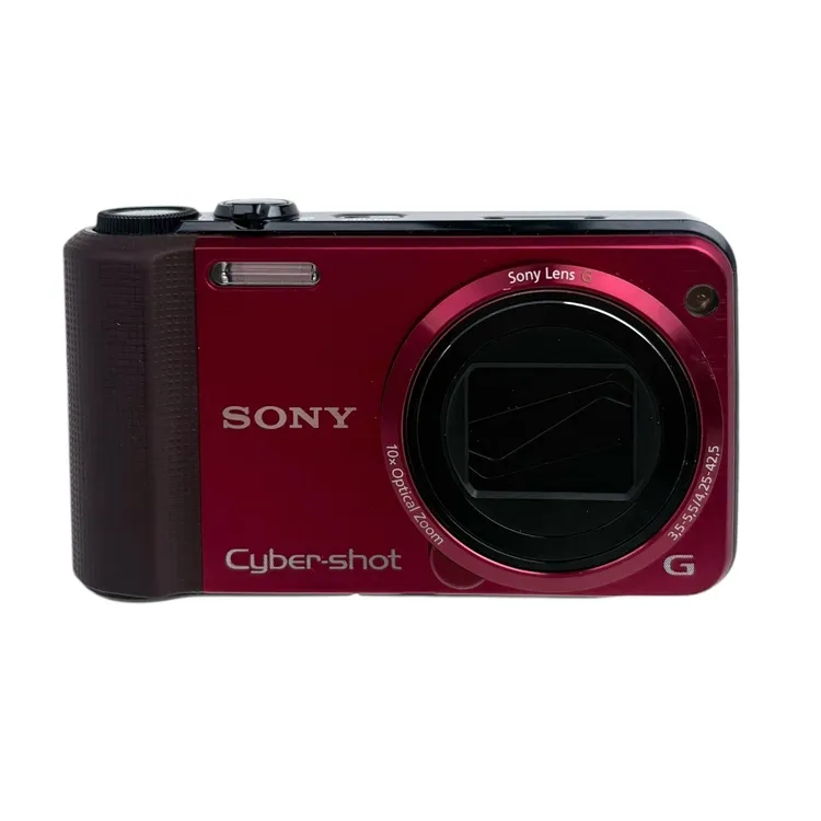 Zdjęcie czerwonego Aparatu cyfrowego Sony Cybershot DSC-HX7v