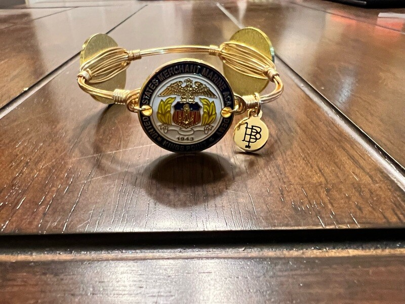 Bourbon &amp; Boweties Enameled Gold or Silver USMMA Bangle