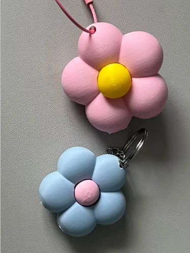 Sanrio style flower charm keychain