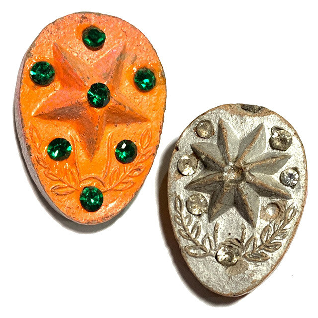 Daw Nai Pan Nai Pon 2 Sided Lucky Star with Ploi Sek Gems Luang Por Pina Wat Sanom Lao