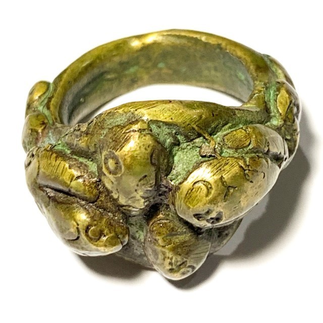 Hwaen Ngu See Gler Giaw Sap 2460 BE 4 Entwined Snakes Magic Ring Protection &amp; Wealth LP Im Wat Hua Khao