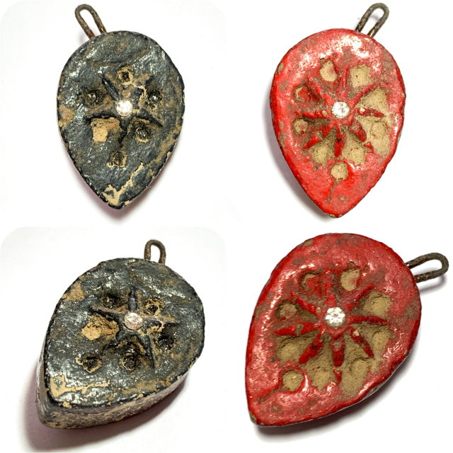 Daw Nai Pan Nai Pon Pim Lek Nuea Pong Aathan Fang Ploi Early Era Lucky Star Amulet red-black Luang Por Pina Free EMS