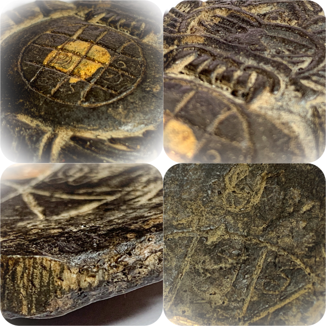 Pra Rahu Om Jantr Pim Yai Wicha Lanna Carved 1 Eyed Coconut Shell Circa 2465 BE Kroo Ba Nanta Wat Tung Man Dtai
