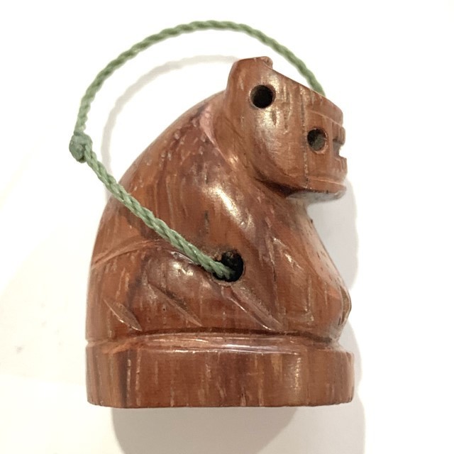 Suea Mai Gae Ud Pong Carved Tiger Amulet Sacred Powder in Base Luang Por Kong Wat Wang Sapparos