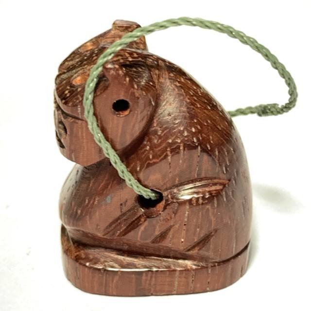 Suea Mai Gae Ud Pong Carved Tiger Amulet Sacred Powder in Base Luang Por Kong Wat Wang Sapparos