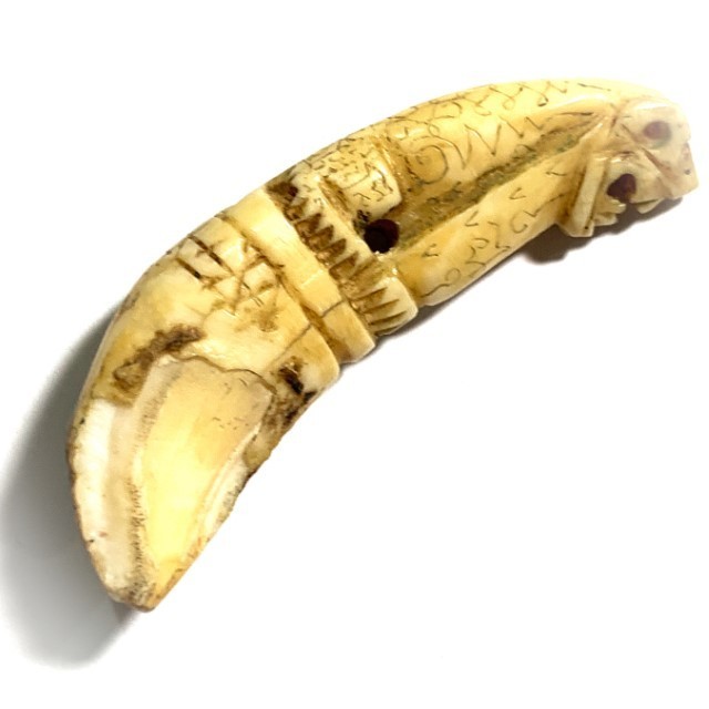 Khiaw Suea Fai Golden Jungle Cat Tooth Hand Inscriptions Luang Por Nok Wat Sangkasi