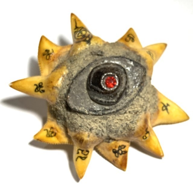 Daw Fan Chalaam Lucky Star Shark Teeth with Duang Ta Aathan & Pearl Insert Prai Powders Hand Inscriptions Luang Por Pina FREE EMS