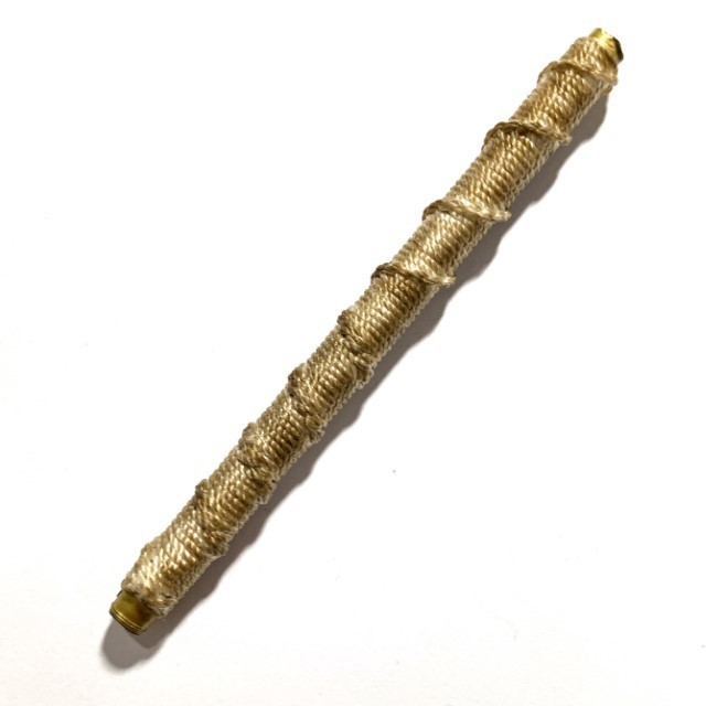 Takrut Tong Lueang Mad Chueak 4.2 Inches Yantra Scroll Spellbound with Sincana Cords Luang Por Mui Wat Don Rai
