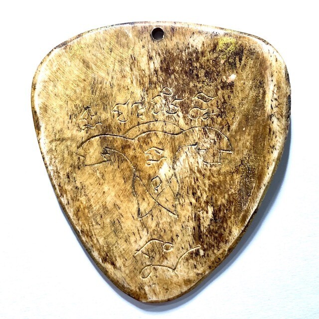 Ban Hneng Graduk Chang Por Bper Koo Mae Bper Early Era Elephant Forehead Bone Carving 7x7 Cm Hand Inscriptions Luang Por Pina Free EMS