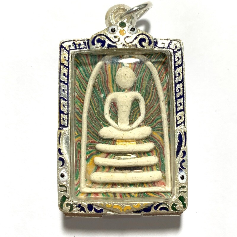 Pra Somdej Sai Rung Rainbow Powders Pae 9000 Edition 2536 BE Gammagarn 3 Takrut Silver Casing Luang Por Pae Wat Pikul Tong