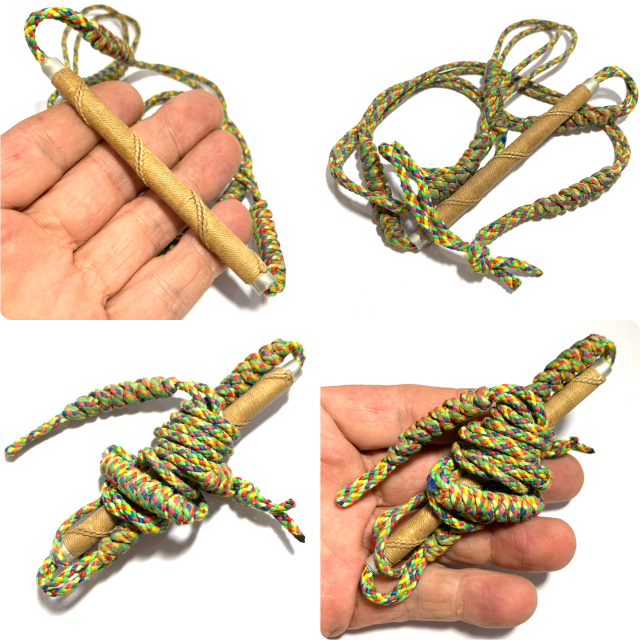 Takrut Tone Kha PInto Thak Chueak Hmai Jet See 4 Inches on Enchanted Waistcord Luang Por Yid Wat Nong Jork