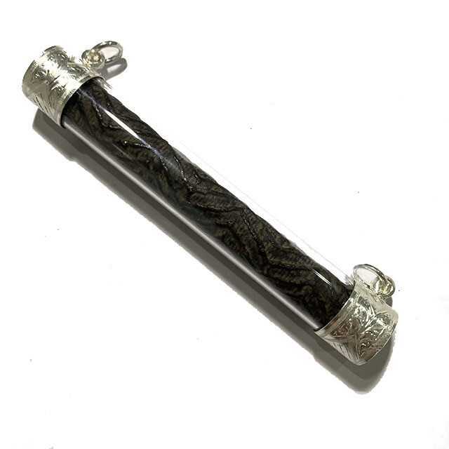 Takrut Tone Maha Ud Nuea Dtakua Mad Chueak Lai Fan Khob 4.5 Inches Solid Silver Casing Luang Phu Sukh FREE EMS