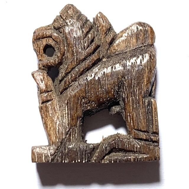 Singh Mai Gae Pim Yai Hang Dtid Carved Sacred Wood Singha Lion Luang Phu Rod Wat Bang Nam Won FREE Express shipping