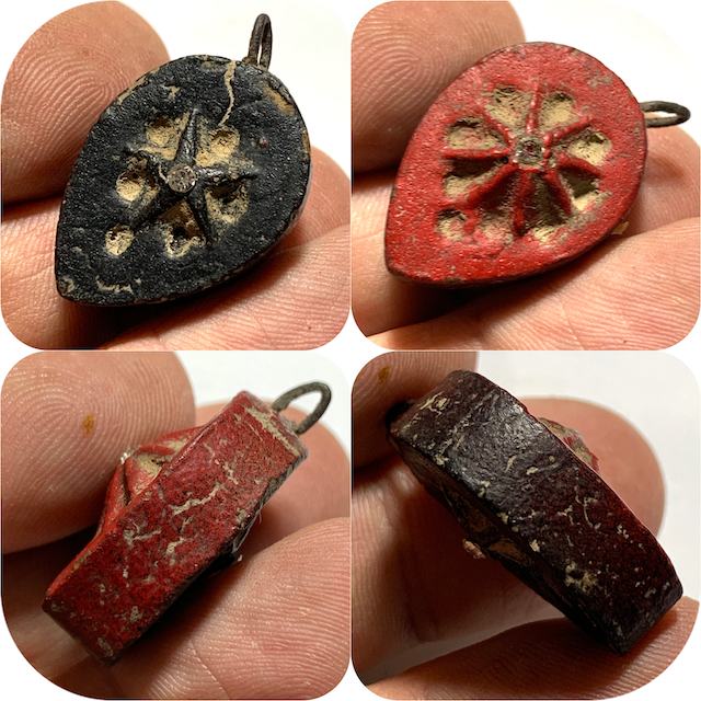 Daw Nai Pan Nai Pon Nuea Pong Aathan Fang Ploi Pim Lek Early Era Lucky Star Amulet red-black Luang Por Pina Free EMS