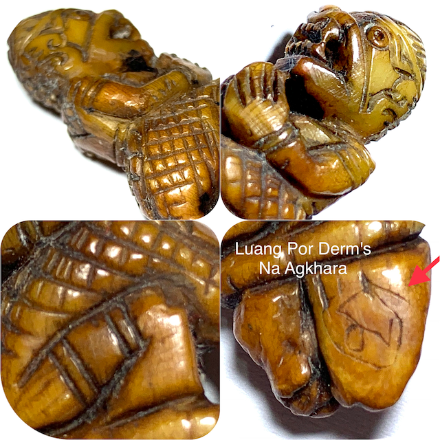 Hanuman Raay Montr Himapant Vanora God Carved Ivory Tusk Luang Por Derm Wat Nong Po Free EMS Shipping