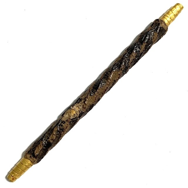 Takrut Maha Solos Mongkol Thak Chueak Jum Rak Chart Solid Gold 4 Inches Luang Phu Iam Wat Hnang Free EMS &amp; Silver Casing