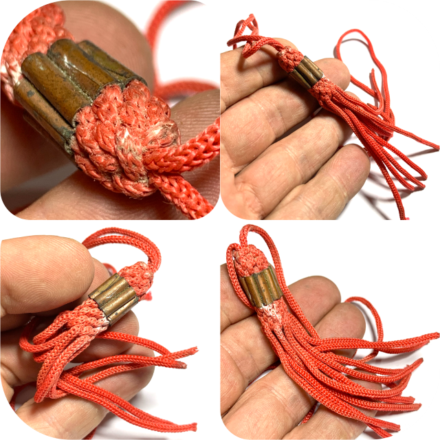 Sangwal Takrut Gao Gum Nine Yantra Spells Spellbound Cord Talisman on neck cord Kroo Ba Wang Wat Ban Den