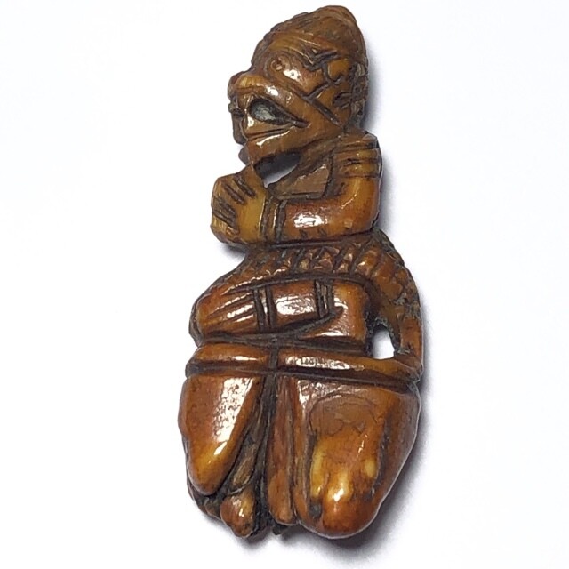Hanuman  Raay Montr Himapant Vanora God Carved Ivory Tusk Luang Por Derm Wat Nong Po Free EMS Worldwide