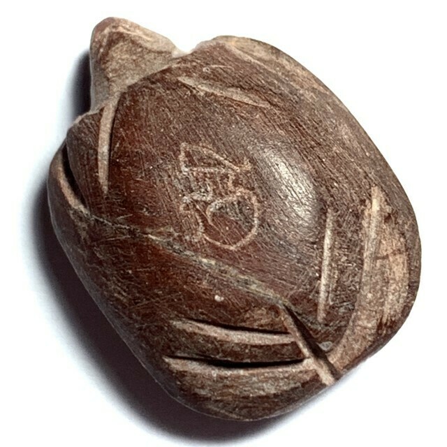 Paya Tao Ruean Nuea Pim Lek Hand Inscribed Sacred Turtle Red Bloodstone Luang Por Sanit Wat Lam Bua Loi