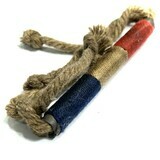 Takrut Takua Tong Chart 3 Inch Thai Flag Cord Wrapped Yantra Scroll 2497 BE Luang Por Tob Wat Chon Daen