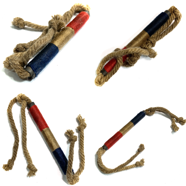 Takrut Takua Tong Chart 3 Inch Thai Flag Cord Wrapped Yantra Scroll 2497 BE Luang Por Tob Wat Chon Daen