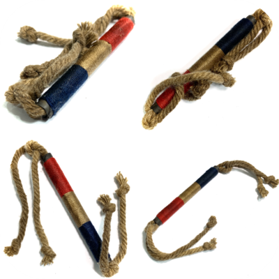Takrut Takua Tong Chart 3 Inch Thai Flag Cord Wrapped Yantra Scroll 2497 BE Luang Por Tob Wat Chon Daen