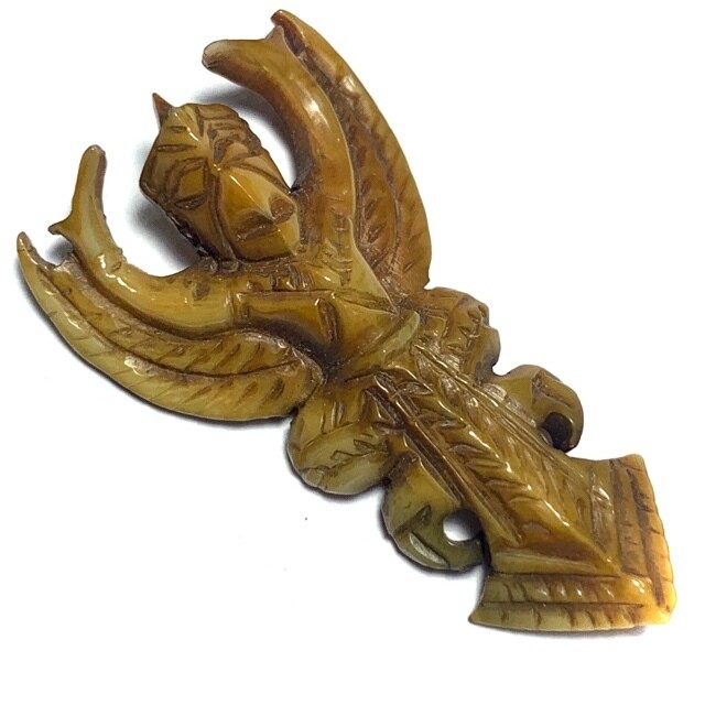 Paya Krut Maha Amnaj Nuea Gna Gae Carved Ivory Garuda Master Class Amulet 2480 BE Luang Por Derm Wat Nong Po FREE Express shipping