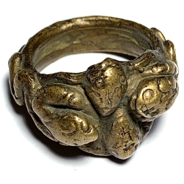 Hwaen Lor Boran Ngu Giaw Sap See Gler 2460 BE 4 Entwined Snakes Magic Ring for Protection &amp; Wealth Luang Por Im Wat Hua Khao