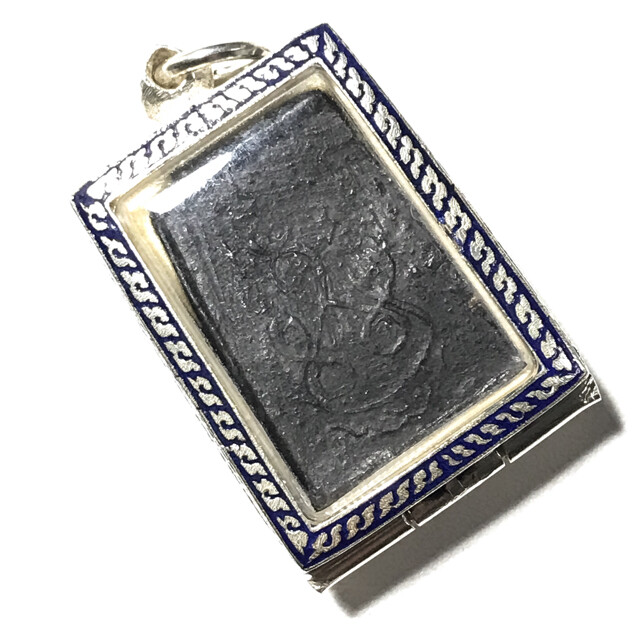 Nang Kwak Nuea Pong Jum Rak Hlang Yant 2490 BE Solid Silver Frame Luang Por Plern Wat Nong Mai Luang