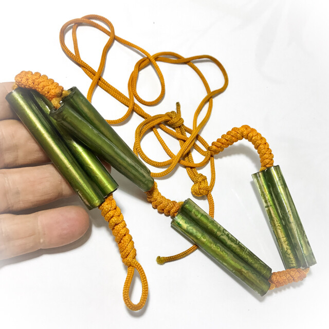 Chueak Kart Aew Takrut Paed Dork 8 Prayer Water Soaked Takrut Spells on Cord Belt 2515 BE Luang Phu Jiam Wat Nong Yaw