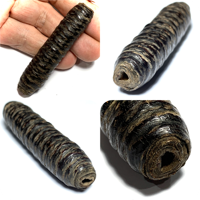 Takrut Hnaa Bpaag Suea Maha Amnaj Large Size 7 Cm Tiger Forehead Scroll Spell 2450 BE Free Express Shipping Luang Phu Bun
