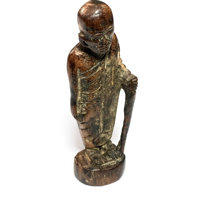 Roop Lor Mai Gae Jarn Mer Early Era Carved Wood 3 Solid Gold Takrut &amp; Authenticity Certificate Luang Phu Tim Free Express Shipping