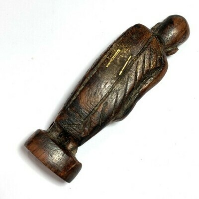 Roop Lor Mai Gae Jarn Mer Early Era Carved Wood 3 Solid Gold Takrut & Authenticity Certificate Luang Phu Tim Free Express Shipping