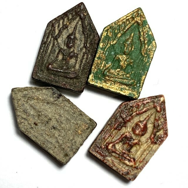 4 Amulet Set Khunphaen Prai Kumarn Jiw Red Black Green Gray 2514 Luang Phu Gaew &amp; LP Tim Wat Laharn Rai Free Express Shipping