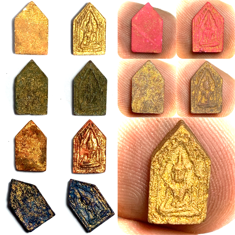 7 Amulet Set Khunphaen Prai Kumarn Jiw Red Black Green White Gray Brown Golden 2514 Luang Phu Gaew & LP Tim Wat Laharn Rai Free Express Shipping