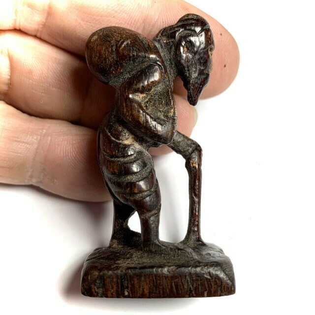 Choo Chok Nuea Khanun Mai Gae Carved Sacred Wood Bucha Statuette Circa 2450 BE Luang Phu Rod Wat Bang Nam Won Free Express Shipping