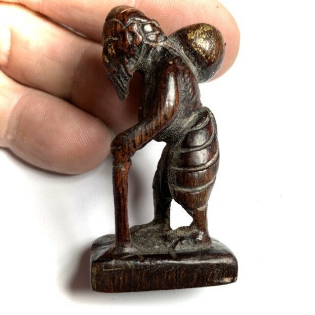 Choo Chok Nuea Khanun Mai Gae Carved Sacred Wood Bucha Statuette Circa 2450 BE Luang Phu Rod Wat Bang Nam Won Free Express Shipping