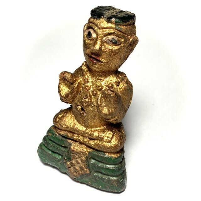 Kumarn Tong Bucha Statuette Nuea Din Aathan Pasom Pong Prai Early Era 5Cm Luang Por Te Wat Sam Ngam