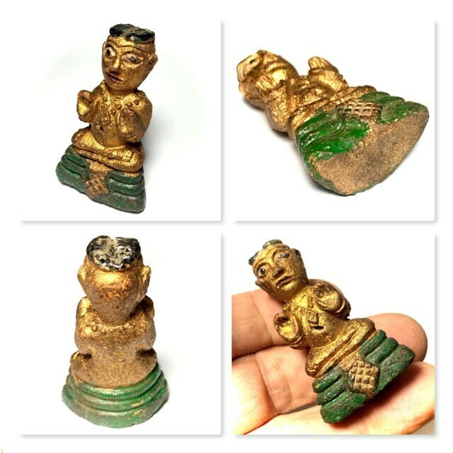 Kumarn Tong Bucha Statuette Nuea Din Aathan Pasom Pong Prai Early Era 5Cm Luang Por Te Wat Sam Ngam