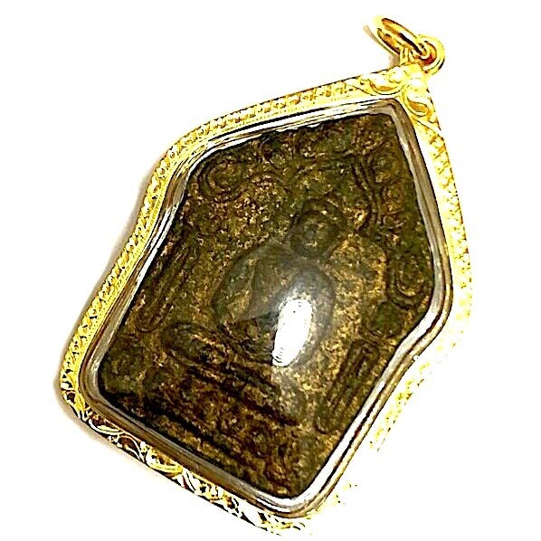 Khun Phaen Prai Kumarn Nuea Grayasart Tone Khiaw Ta Bronze Takrut Sariga Koo 1st Prizewinner Trophy & Authenticity Certificate LP Tim Gold Casing Express Shipping