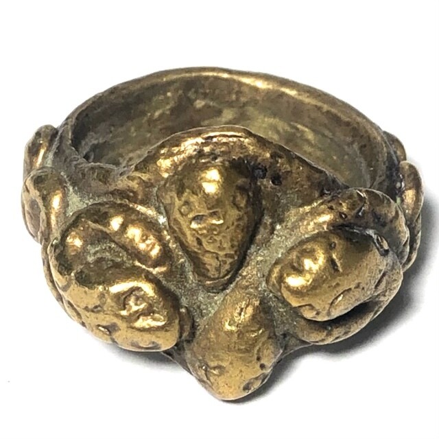 Hwaen Lor Boran Ngu Giaw Sap See Gler 2460 BE 4 Entwined Snakes Magic Ring for Protection &amp; Wealth Luang Por Im Wat Hua Khao